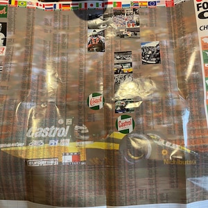 Original glänzendes vintage Castrol Motoröl Formel 1 Werbeplakat 1995