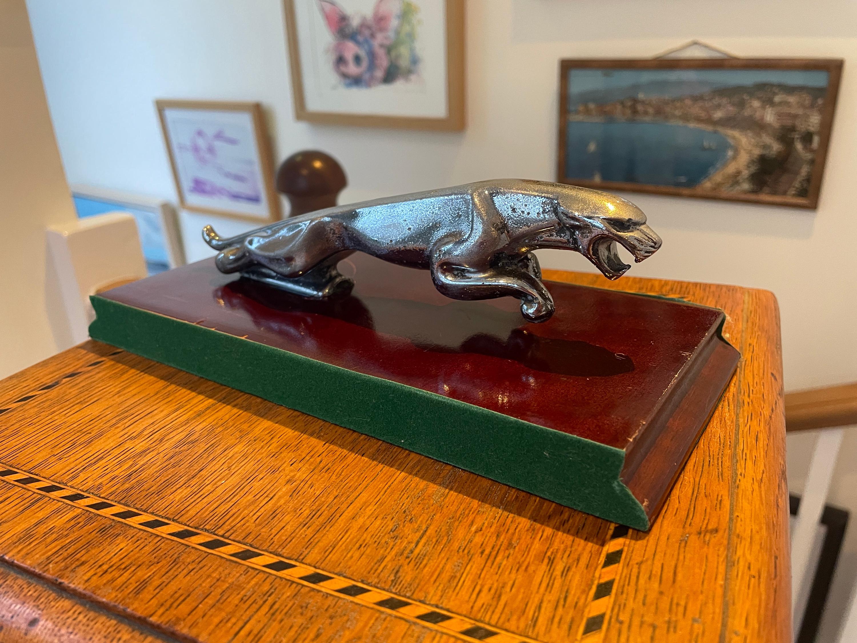 Vintage Chrome Jaguar Mascot Sculpture – Lacquered Wood Plinth - Etsy
