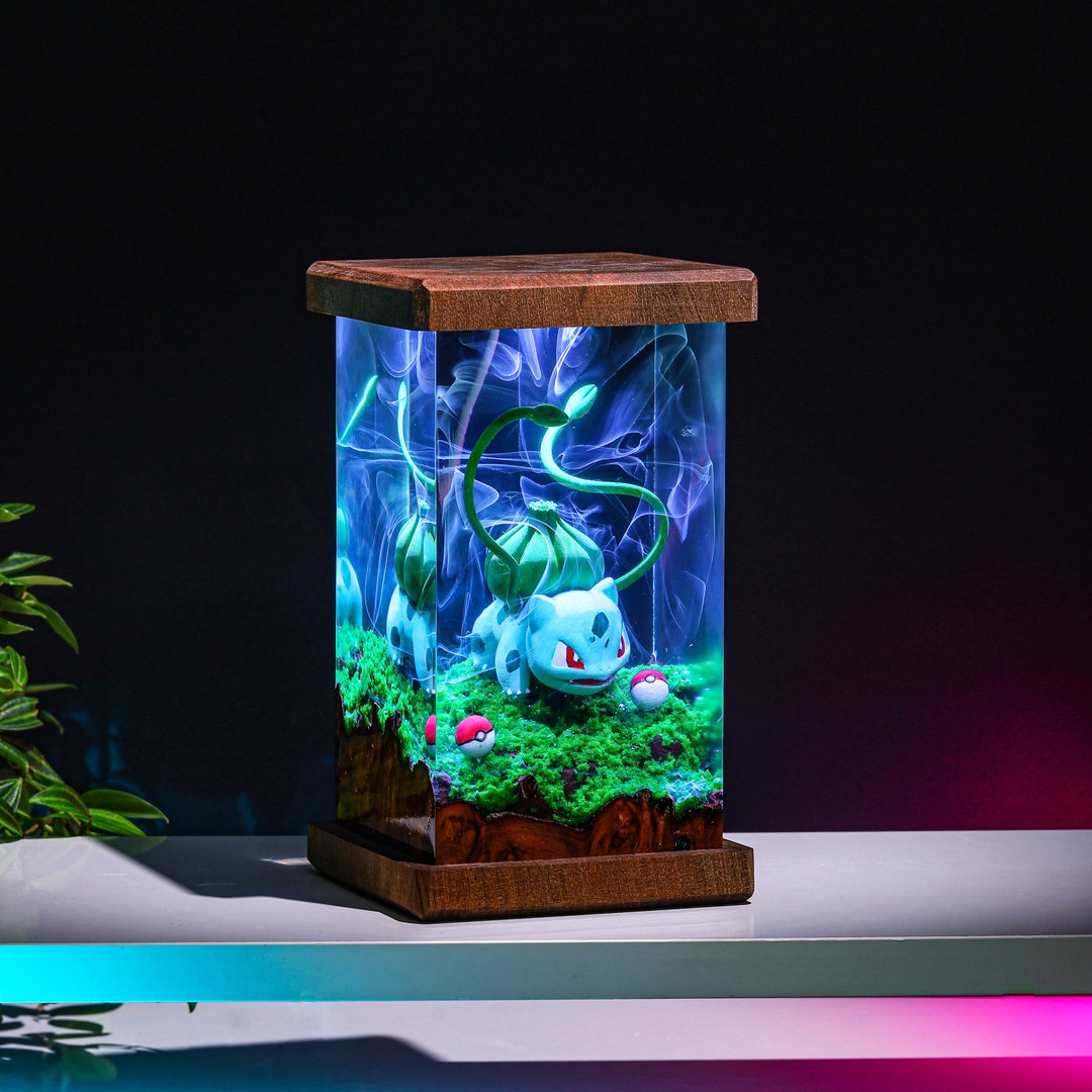 BULBASAUR POKEMON Night Light Anime Epoxy Lamp Custom Pokemon Night