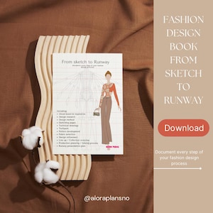 Modelos de livro de projeto de design de moda e planejador digital para aspirantes a designers – do esboço à coleção