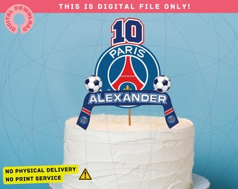 Cake Topper PSG FICHIER NUMÉRIQUE personnalisé -  France