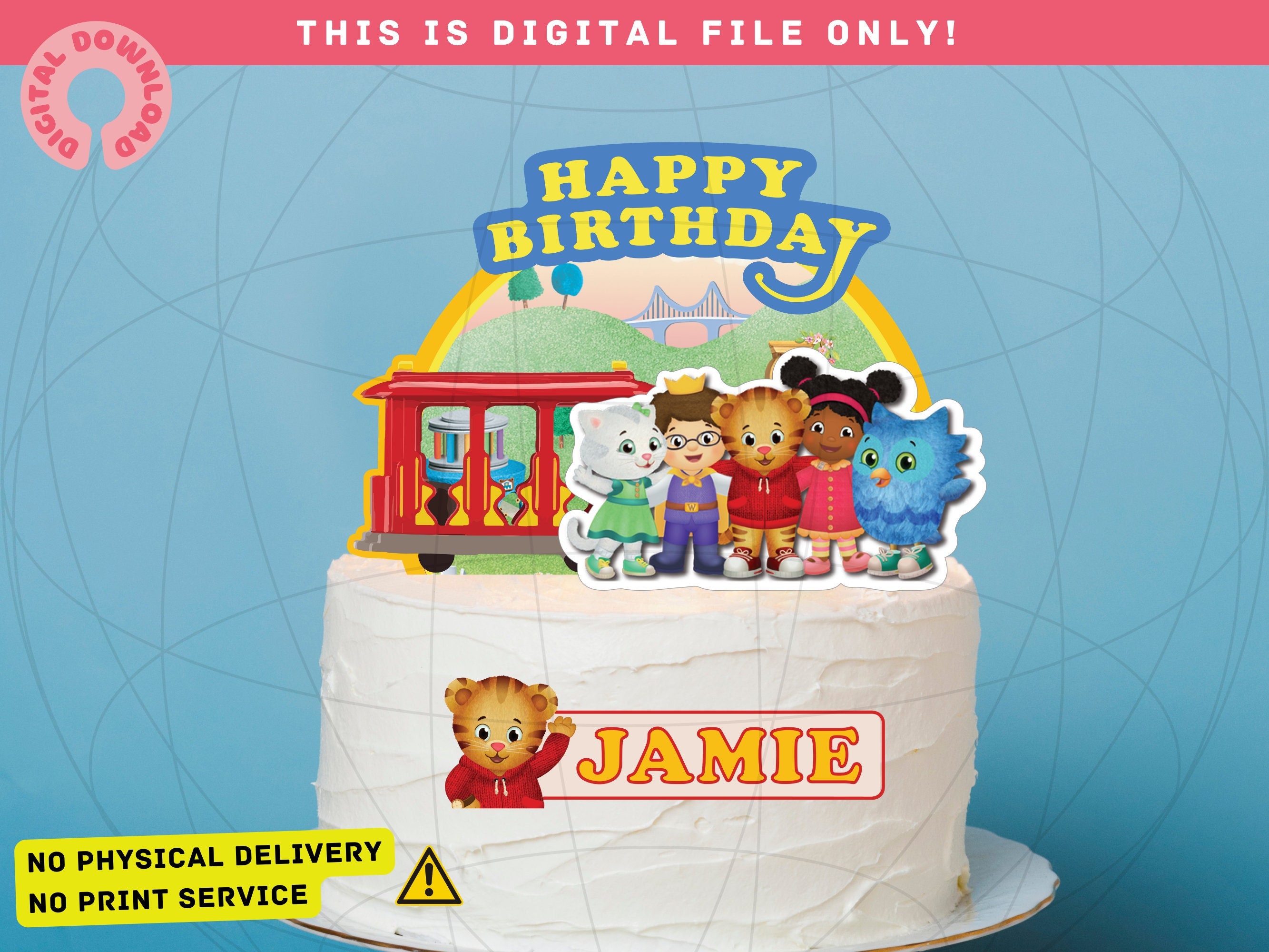 Daniel Tiger Birthday Round Stickers Printed 1 Sheet Cup Cake Toppers –  Virginia Design Shop