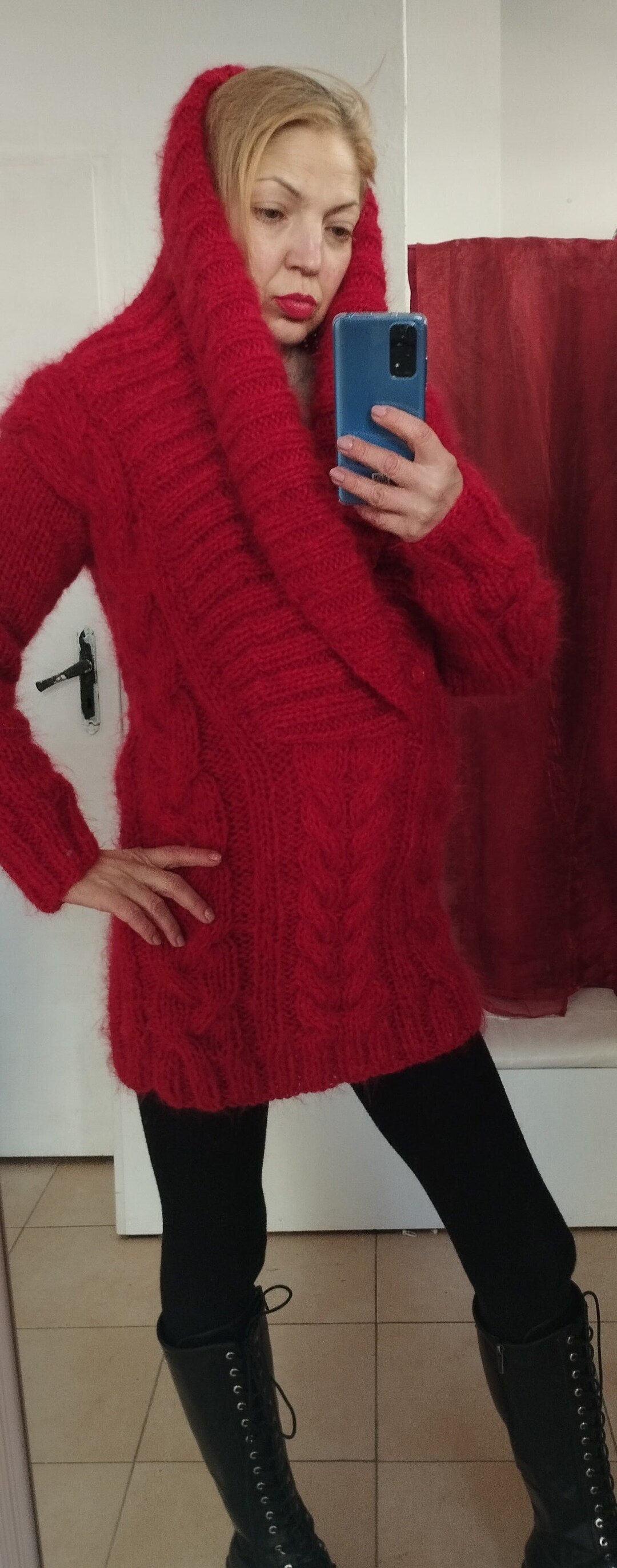 Pull Blanc Chunky Knit En Laine Et Mohair - Tricoté Main - Taille L - Homme Ou Femme - Neuf Sans étiquette