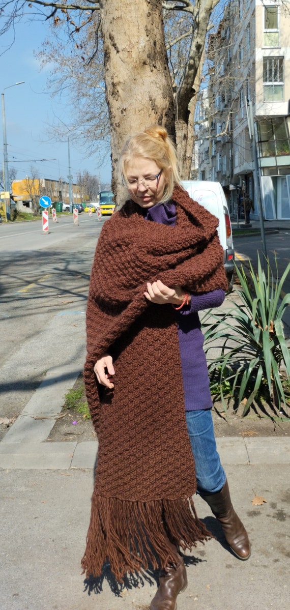 Huge Shawl 9.5 Ft X 24 Inches, Inspired Lenny Kravitz Giant Scarf Meme,  Huge Thick Blanket Shawl,alpaca Men Super Long Wrap, Mage to Order 