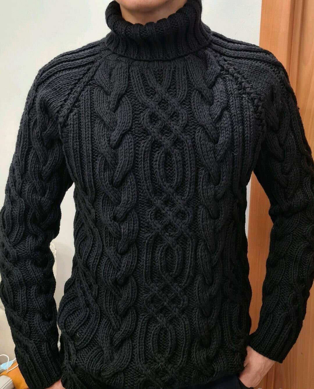 Hand Knit Wool Pullover for Men Cable Knit Thick Men Sweater - Etsy
