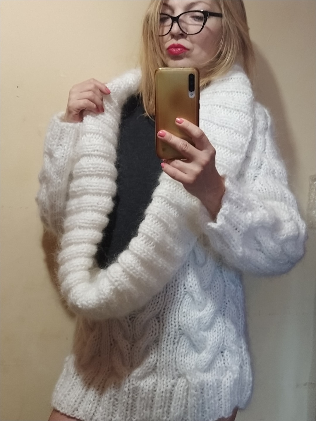 mohair-sweater-deep-v-neck-huge-turtleneck-thick-mohair-sexy-jumper