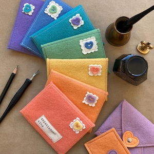 Little Love Letter, Felt Envelope Toy, Pretend Play Stationary, Wool Felt Toy, All Natural Materials - Customizable, Choose Your Own Colors