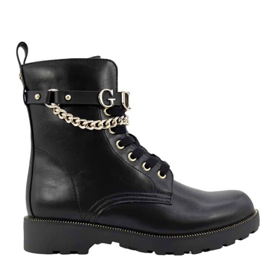 Guess Ankle Boots Woman Black Gold Nina Boot Woman Black Gold - Etsy