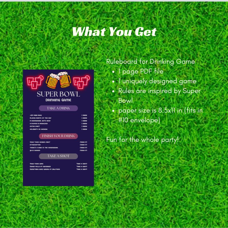 Super Bowl Drinking Game Super Bowl Games for Adults Sports Games