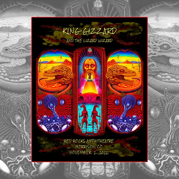 King Gizzard and the Lizard Wizard - Red Rocks November 2, 2022 - Poster