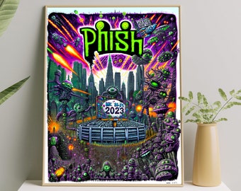 Phish Poster - NYE 2023 - Madison Square Garden 4-night run - Alien Invasion