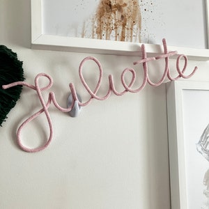 Knitted wire words/ names / quotes / wooly signs / rope names/wall decor