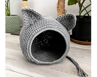 Cozy Handmade Cat Cave Basket - Ideal Gift for Cat Lovers