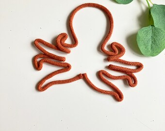 Rope wire octopus , knitted wire shape for kids bedroom , nursery wall . Under the sea animal shape , baby shower, toddler birthday gift