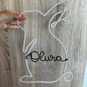 Personalised Custom Made Wire Rabbit , Kids , Babies Wall Decor - Etsy