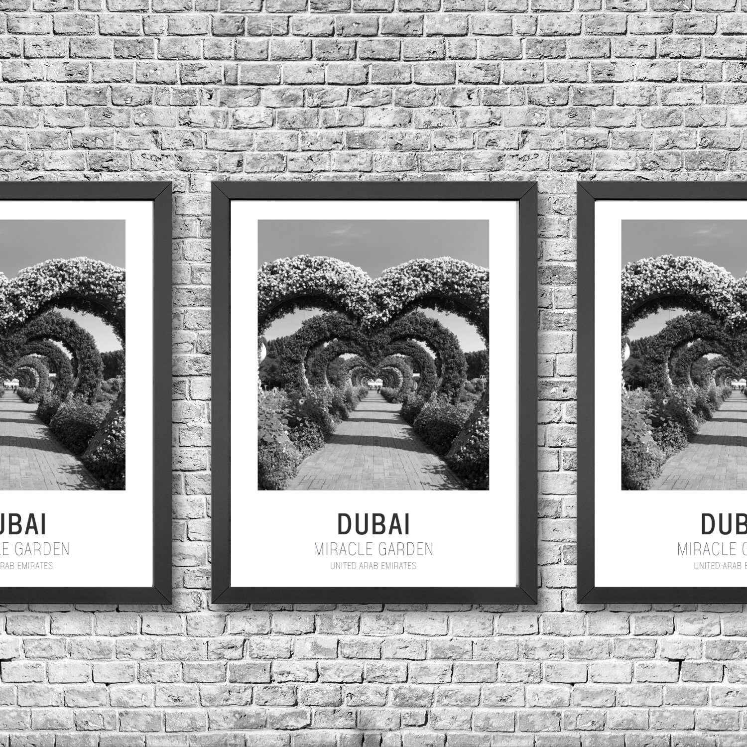 Miracle Garden Art Dubai Black and White Dubai Wall Print Etsy