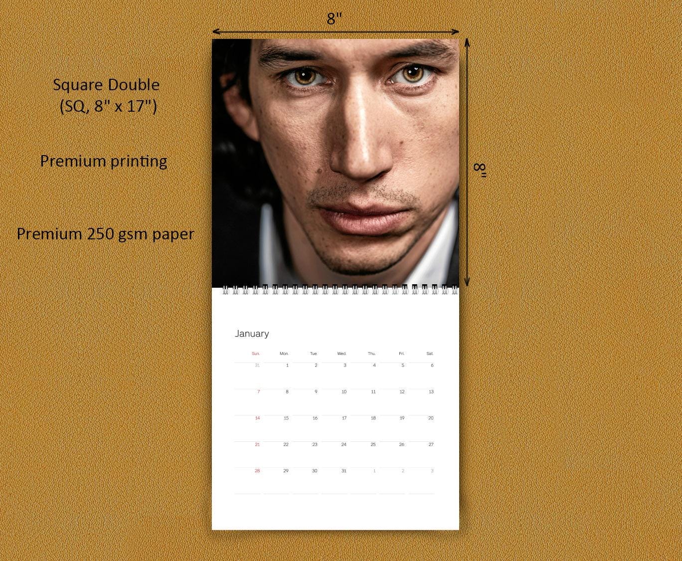 Adam Driver Calendar 2025 Adam Driver 2025 Celebrity Wall Calendar