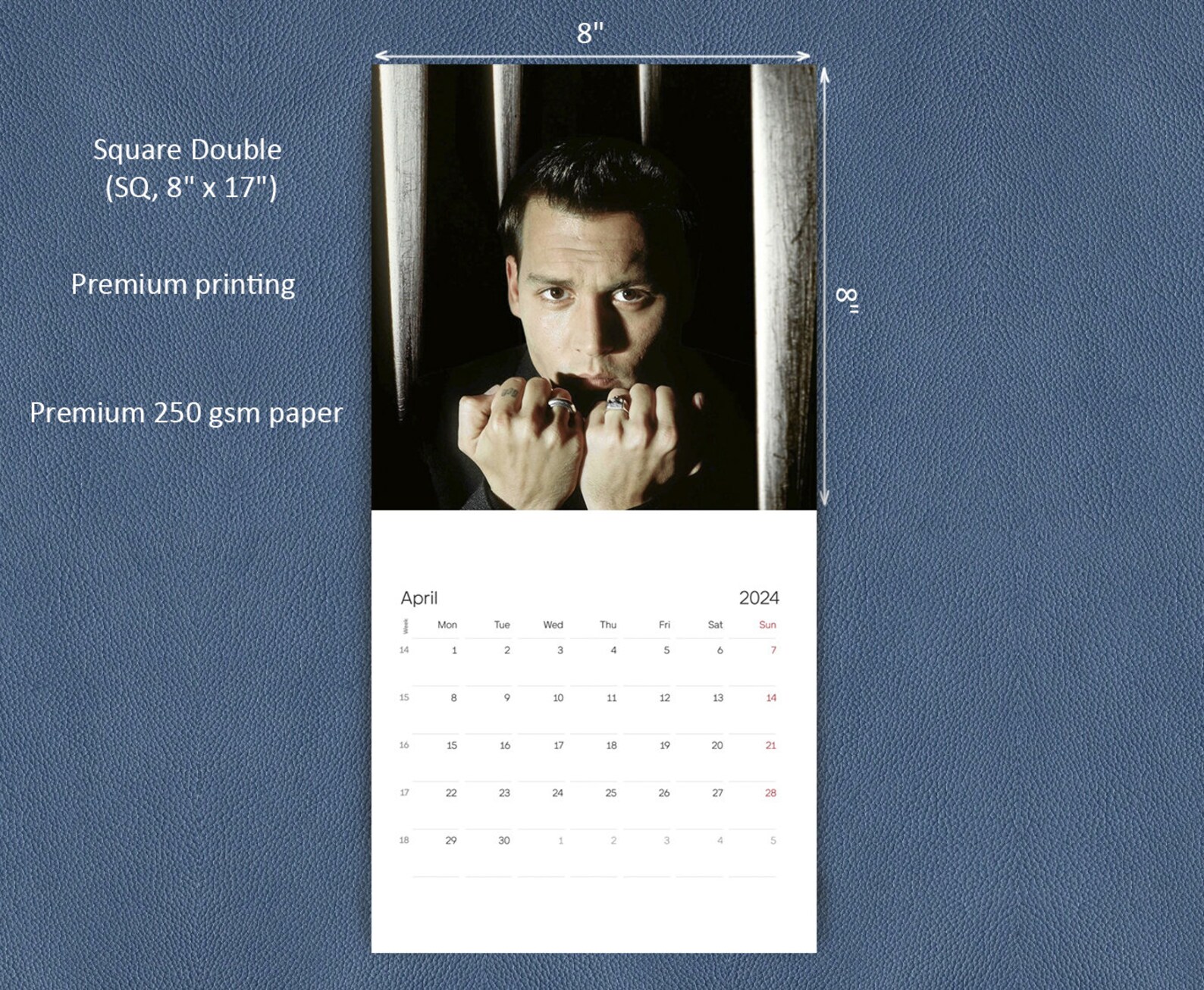 Johnny Depp Calendar 2024 Johnny Depp 2024 Wall Calendar, Celebrity