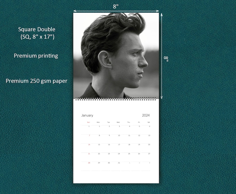 Tom Holland Calendar 2024 Tom Holland 2024 Celebrity Wall Etsy