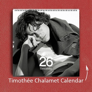 Timothée Chalamet Calendar 2026: Celebrity Wall Calendar, Gift for Fan