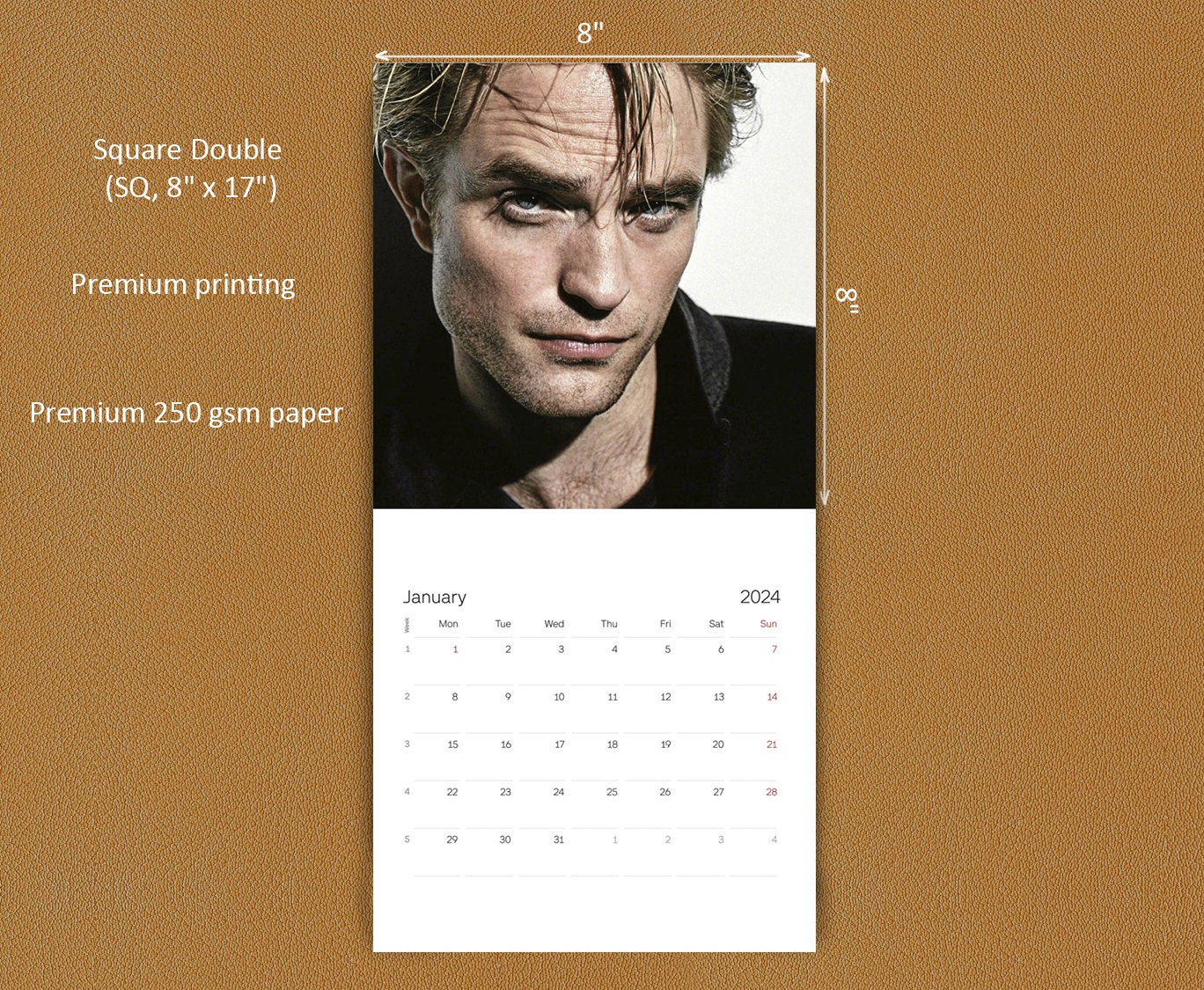 Robert Pattinson Calendar 2024 Robert Pattinson 2024 Wall Calendar