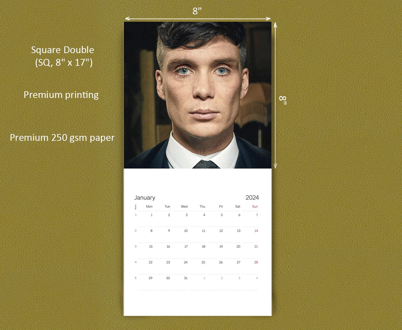 Cillian Murphy Calendar 2024 Cillian Murphy 2024 Wall Calendar sold