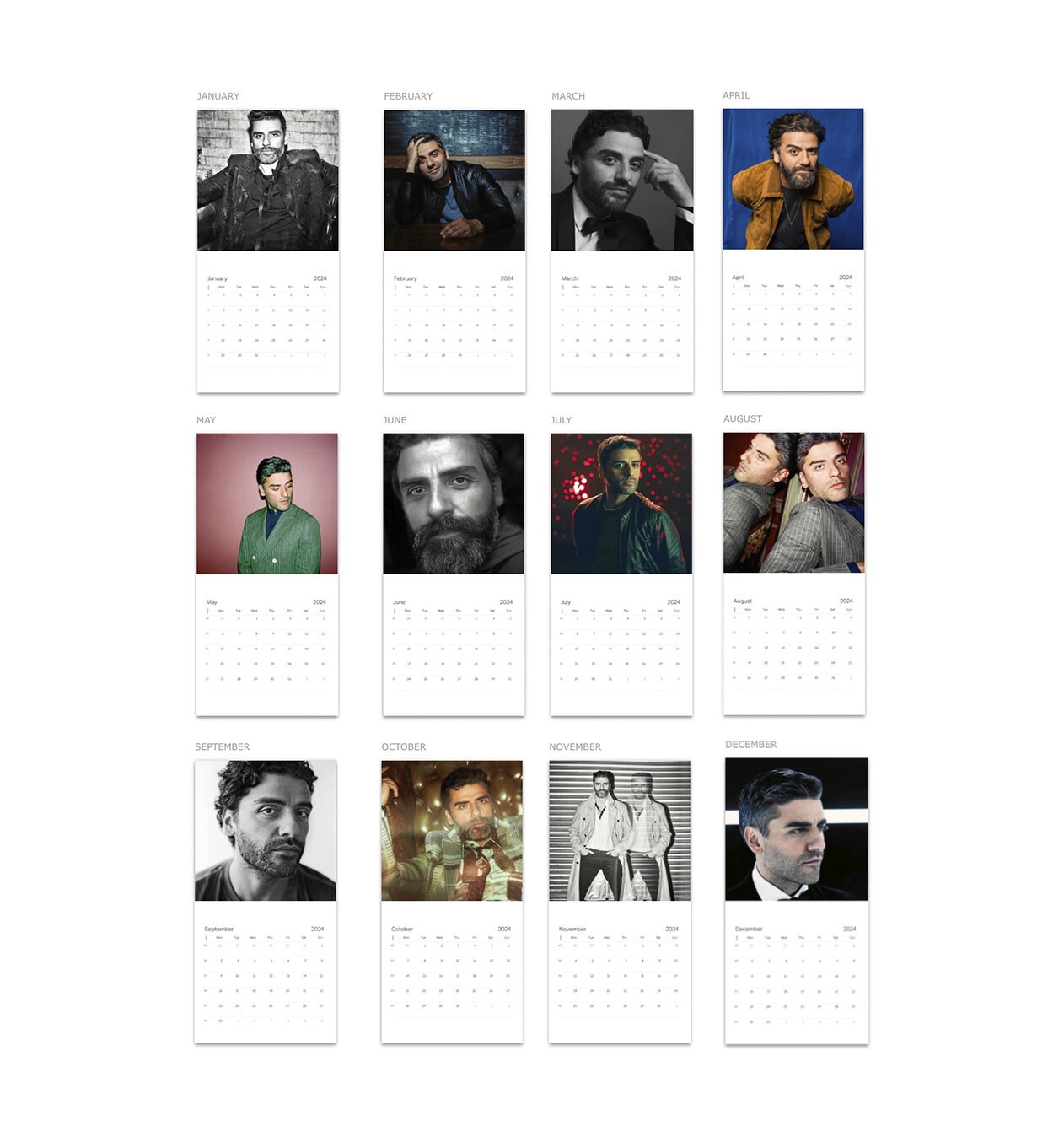 Oscar Isaac Calendar 2024 Oscar Isaac 2024 Wall Calendar sold by