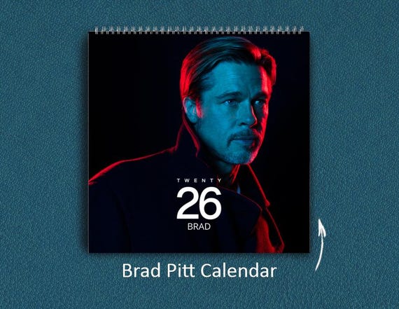 ブラッド・ピット 壁プレート　BRAD PITT ブラッド・ピット 2026年壁掛けカレンダー：セレブファンへのギフト