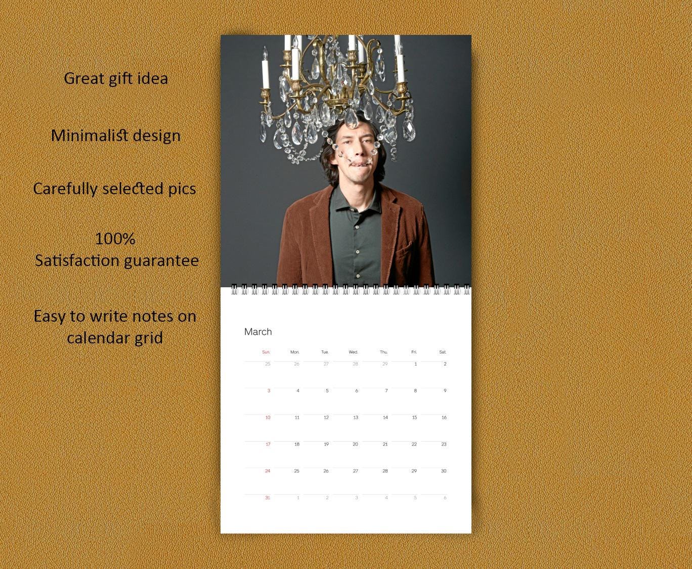 Adam Driver Calendar 2025 Adam Driver 2025 Celebrity Wall Calendar