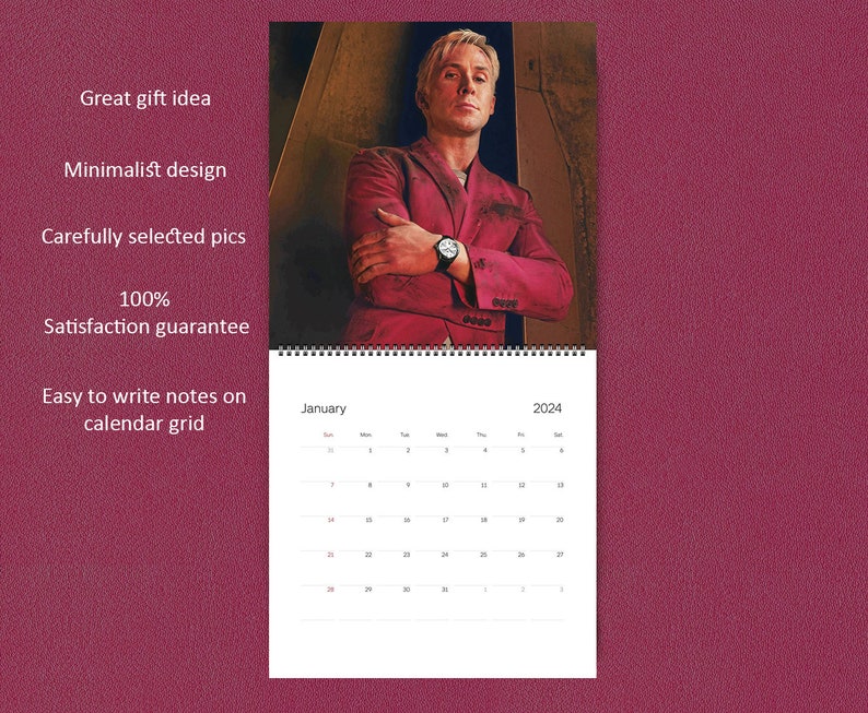 Ryan Gosling Calendar 2024 Ryan Gosling 2024 Celebrity Wall Calendar