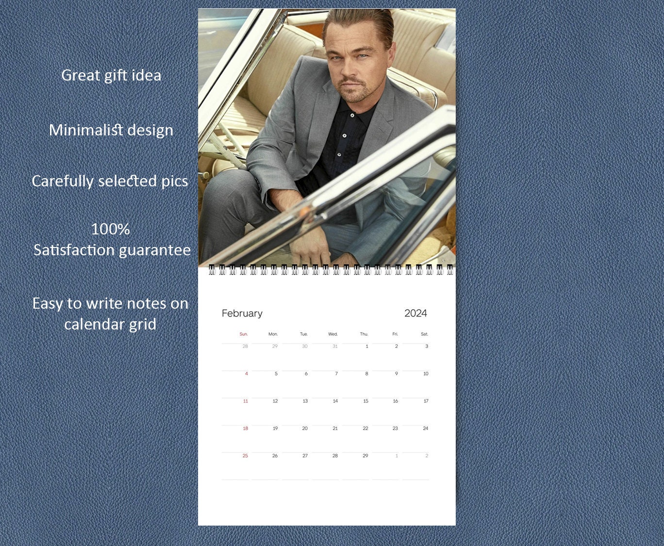 Leonardo Dicaprio Calendar 2024 Leonardo Dicaprio 2024 Celebrity Wall