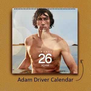 Calendário de parede Adam Driver 2026: presente para fãs famosos
