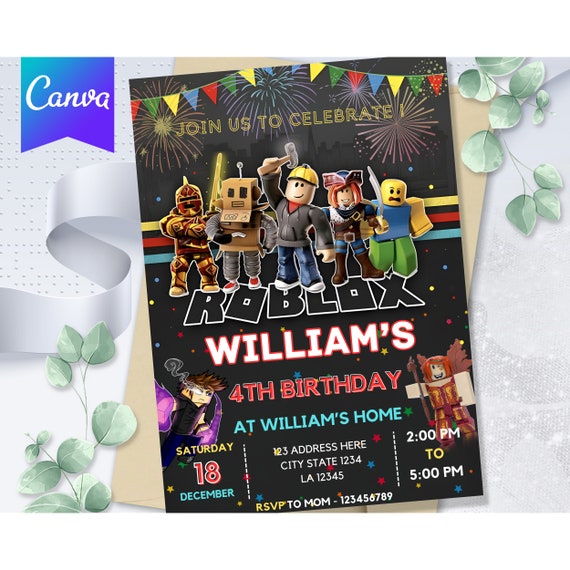 ROBLOX BOY BIRTHDAY INVITATION Template