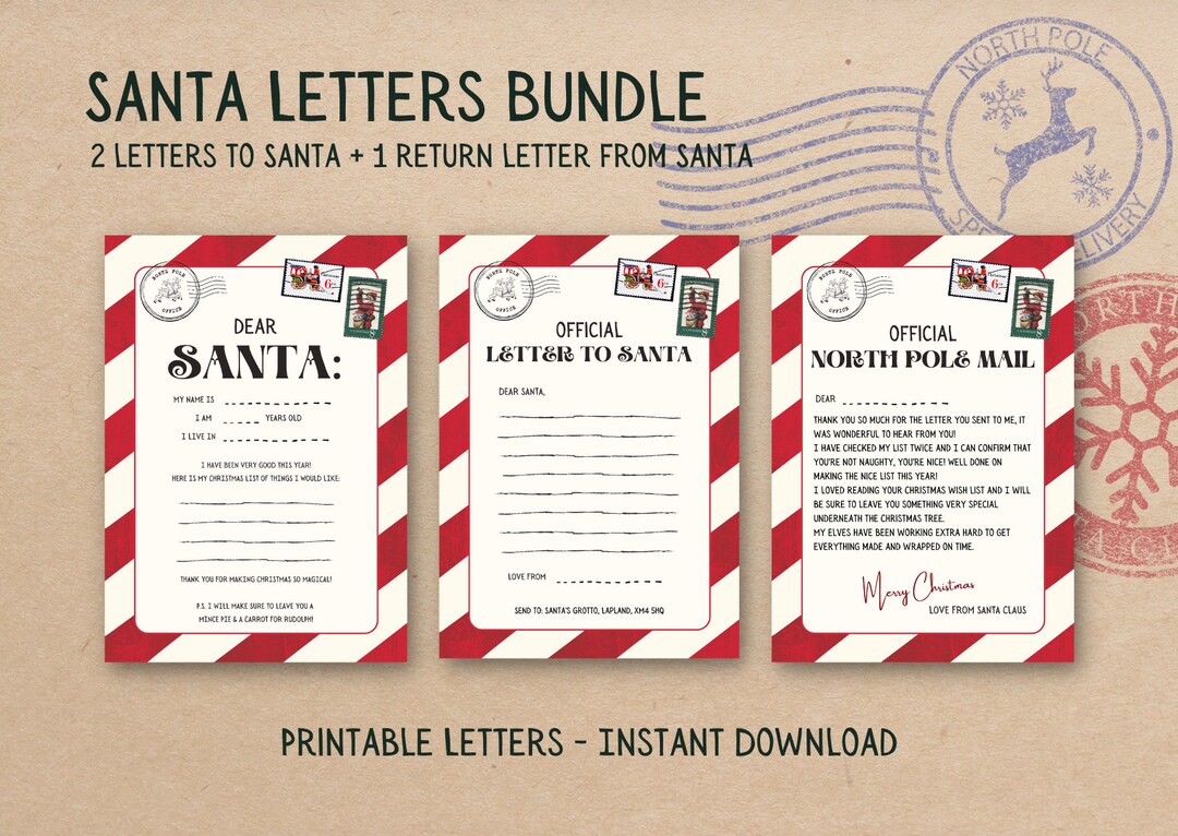 Letter to Santa, Letter to Father Christmas, Letter From Santa, North