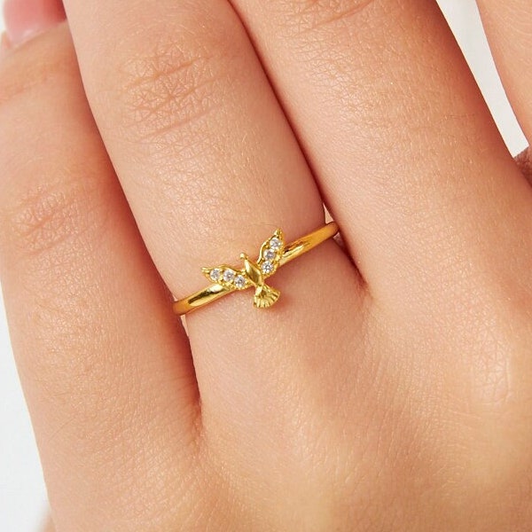 Phoenix Ring Dainty Jewelry, Minimalist Ring, Bird Ring, Animal Ring, Engagement Ring, Wedding Ring, Birthday Gift, Valentine's Day Gift.