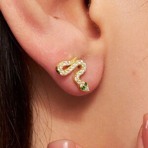 Snake Stud Earrings Dainty Animal Jewelry, Animal Earrings, Minimalist Earrings, Silver Earrings, Birthday Gift, Christmas Gift.