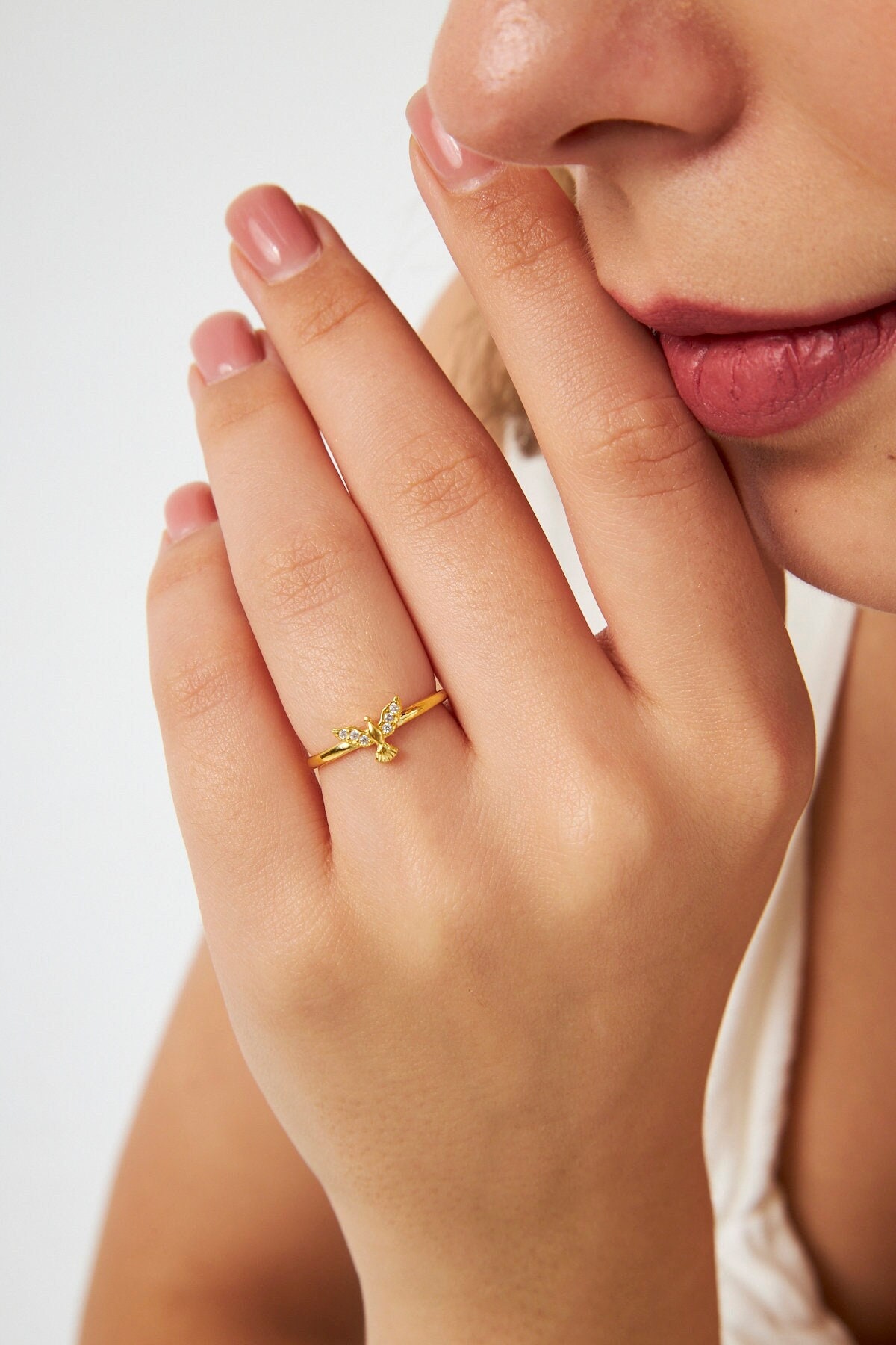 Phoenix Ring Dainty Jewelry, Minimalist Ring, Bird Ring, Animal Ring, Engagement Ring, Wedding Ring, Birthday Gift, Valentine's Day Gift.