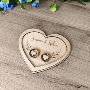 portafedi personalizzato con nomi incisi cuscino porta fedi matrimonio cuore in legno porta anelli per sposi scatola per cerimonia nuziale
