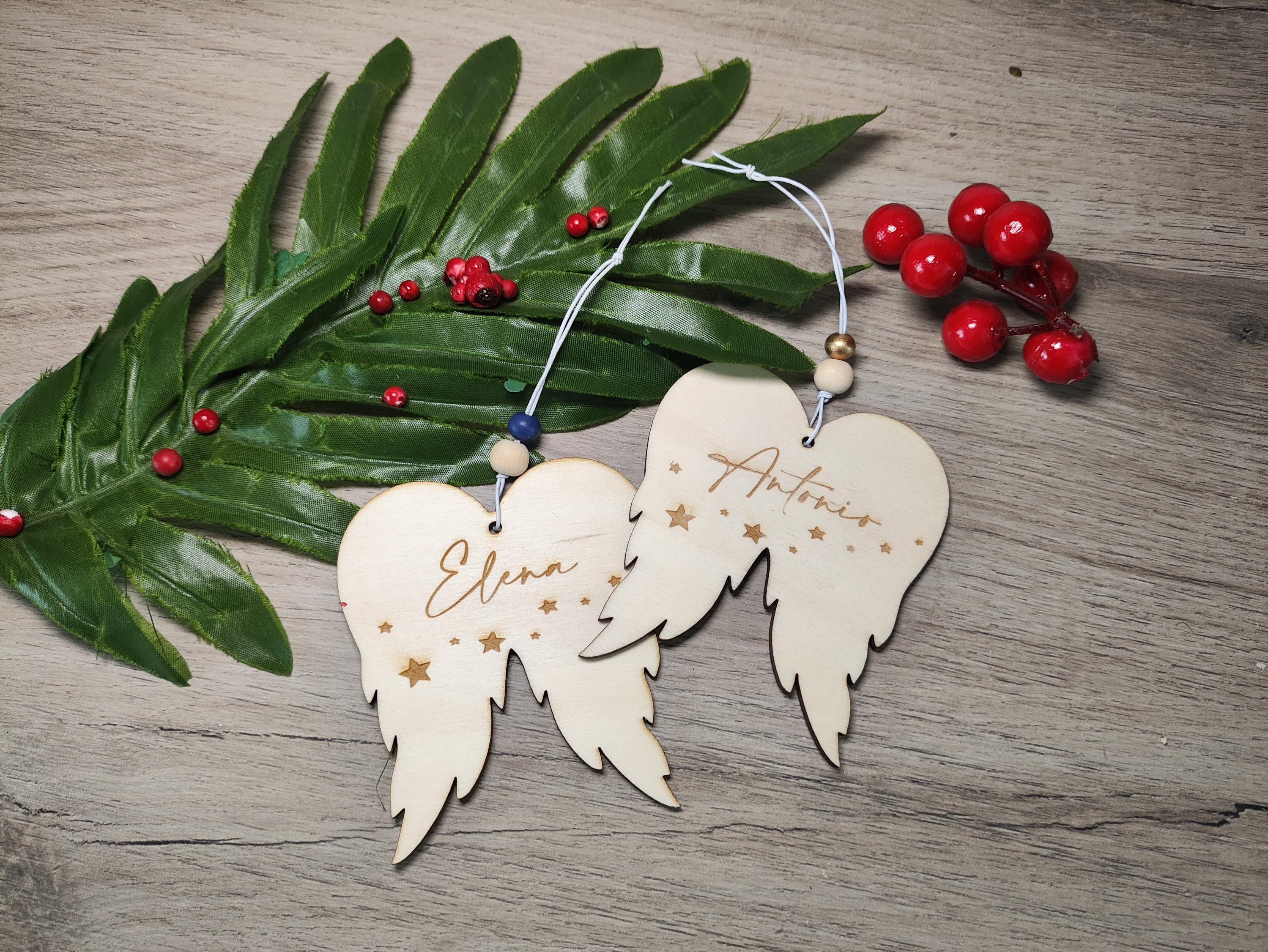 Lyneun 10 pezzi Ali di Piume d'Angelo Natale Albero di Natale e 10 pezzi Decorazioni Fiocco di Neve, Bianche Decorazioni Natalizie da Appendere