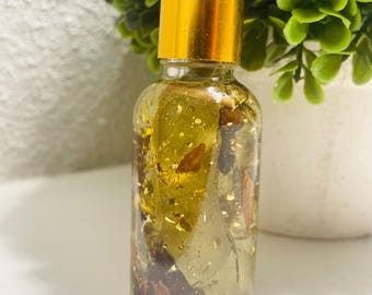 Aceite corporal para atraer dinero y riquezas doradas: abundancia, suerte profesional, creatividad (30 ml)