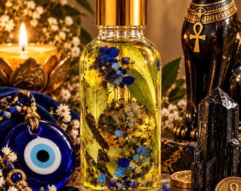 Psychic Energy Protection Oil for body: Goddess of Magic with Sage and Myrrh for Smudging, Warding off Negativity