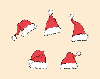 SVG-bundel kerstmuts – kerstafbeeldingen (direct downloaden)