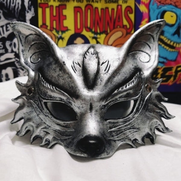 Masque de mascarade satan renard argenté, masque de femme, masque de bal, masque de fête d'halloween, masque de fête, masque d'anniversaire, masque d'halloween, animal