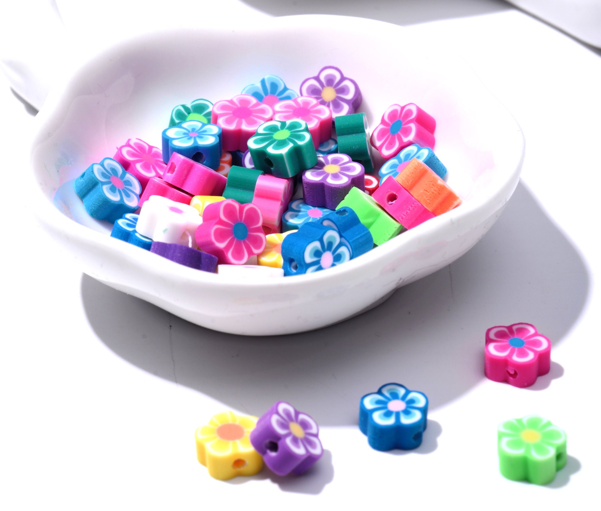 Bulk Beads Polymer Clay Beads 10mm Flower Beads Assorted Beads Wholesa –  Pirate Beads