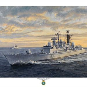 HMS Gloucester Print: Type 42 Destroyer, Signed Limited Edition