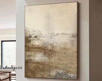 Beige Wabi Sabi Wall Art Beige Abstract Painting Large Beige Minimalist Wall Art Beige Textured Canvas Painting Neutral Wall Decor