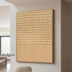 Beige Minimalist Painting on Canvas Large Plaster Wall Art Beige Texture Wall Art Wabi Sabi Wall Art Beige Painting Modern Contemporary