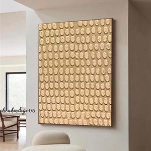 Beige Minimalist Painting on Canvas Large Plaster Wall Art Beige Texture Wall Art Wabi Sabi Wall Art Beige Painting Modern Contemporary
