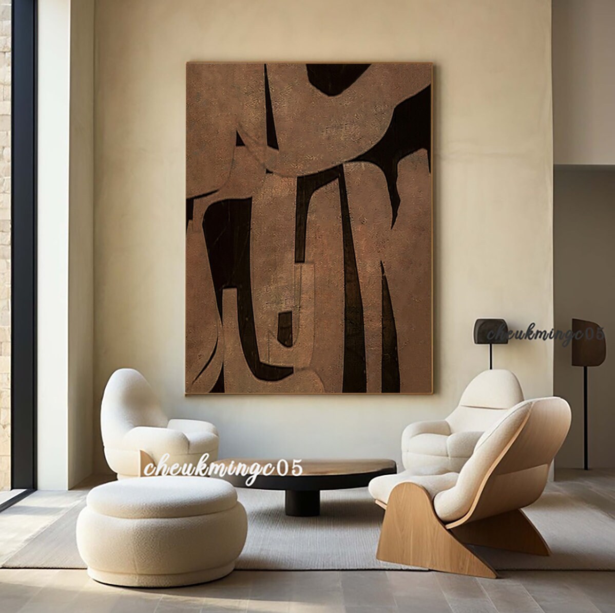 Abstract Brown & Black Painting, Wabi Sabi Texture Art on Canvas - Etsy