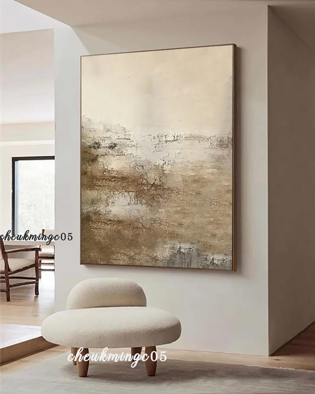 Beige Abstract Painting: Large Wabi Sabi Textured Canvas Art - Etsy